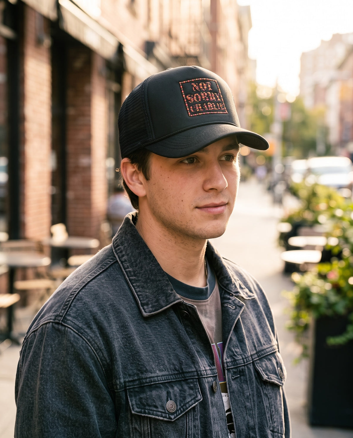 Not Sorry Charlie Classic Rope Trucker Hat