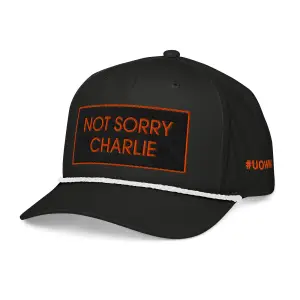 Not Sorry Charlie logo -Red & Black Classic Rope Cap #UOWNU