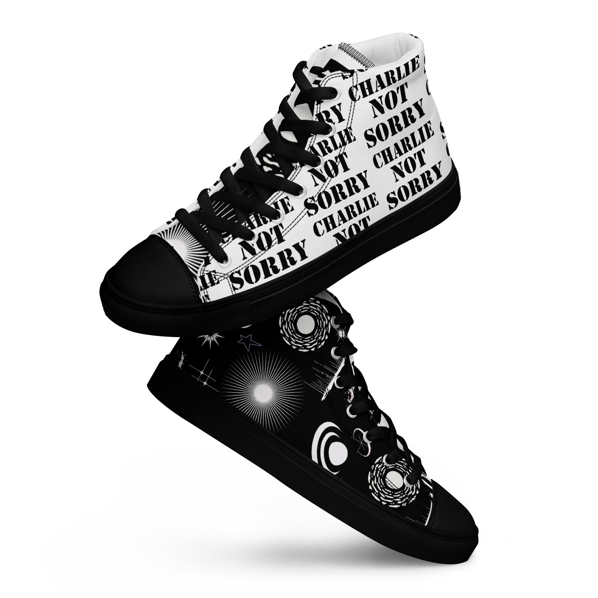 Mixy Match , Not Sorry Charlie - Women’s high top canvas shoes